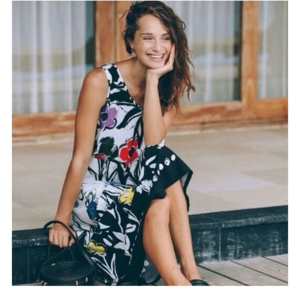 Jams World Honolulu Shadow Dress Size Large MIDI Floral Whimsygoth Cottagecore